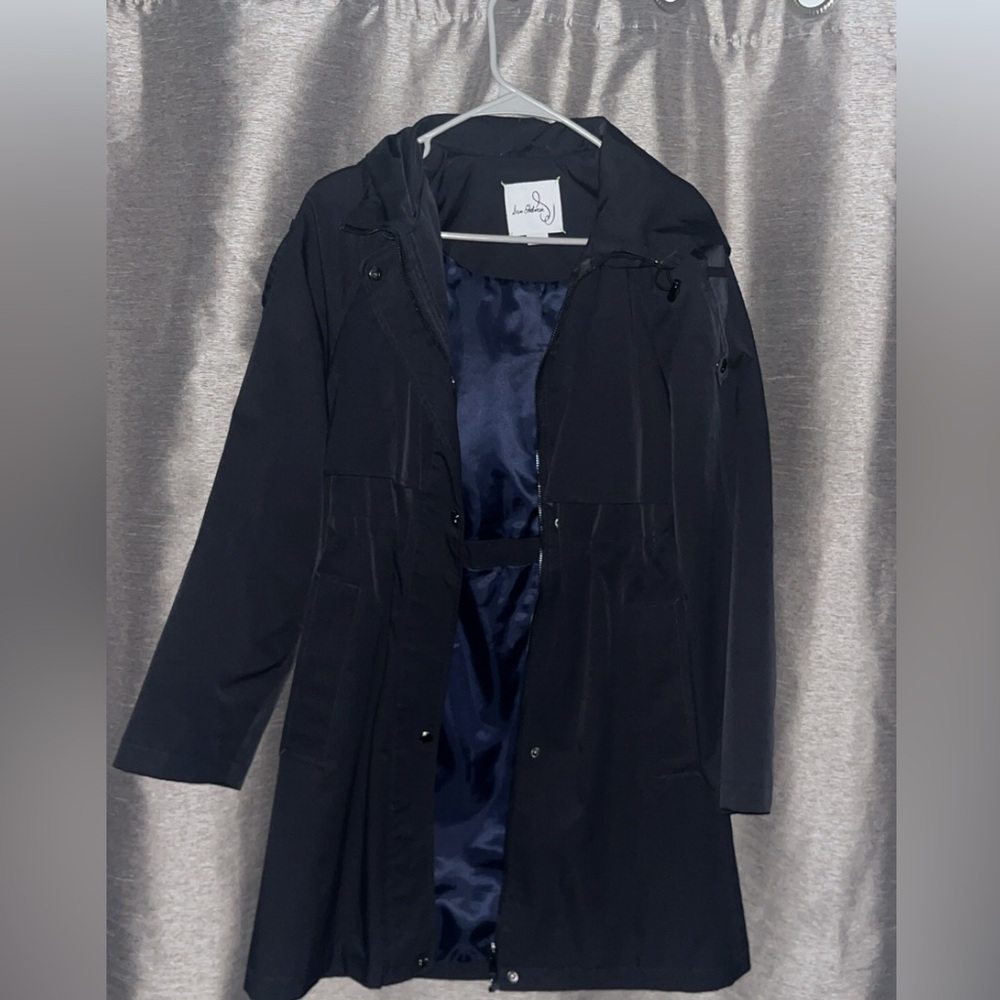 Sam Edelman Black Trench Coat in Navy NWOT